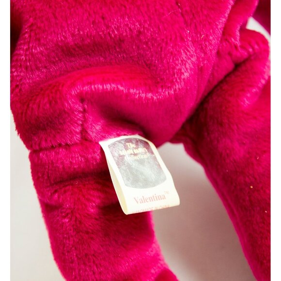 Ty Valentina Hot Pink Bear 1999 Beanie Baby with Tags Plush Bean Bag Toy - Picture 6 of 7
